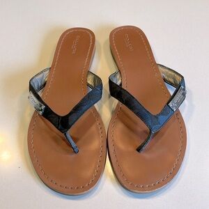 Coach Signature Sommer Black Sandals Size 9B